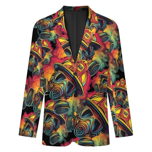 Firemans Firefighter Men's Slim Suit Long-Sleeve Prom Tuxedo Classic Two Button Business Jacket4