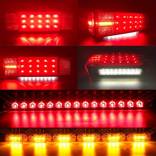 Image of LIMICAR Boat Trailer Light Kit with 15-LED Light Bar and 6 Marker Lights