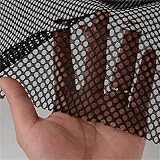 Netzstoff mit Wabenmuster, 160 cm, einfarbig, schwarz, zum Nähen von Autokissen und Strickbekleidung, Futterstoff