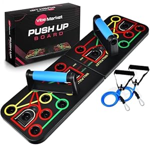 VM Push Up Board – Portable Home Gym Equipment for Men & Women | Muscle Max Pushup Board with Resistance Bands – Fitness & Strength Training