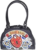 Liquor Brand Damen Handtasche Heart Locker Bowlingtasche Schwarz