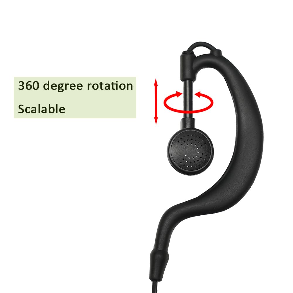 Auricolare a forma di G con microfono PTT 1 pin compatibile con Motorola SL300 SL3500e SL4000 SL7550 7580 7590 SL8550 TLK100 SL1K SL1M radio bidirezionale per walkie talkie confezione da 5