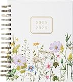 2025-2026 Eccolo Spiral Agenda Planner, Ivory Wild Flowers, Weekly & Monthly Pages, 18 Months, Sticker Sheets, Inspirational Quotes (7.75 x 8.75, July 2025 - Dec 2026)