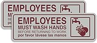 Vista 57 de Standard Employees Must Wash Hands - Letrero para puerta/pared, color negro, pequeño