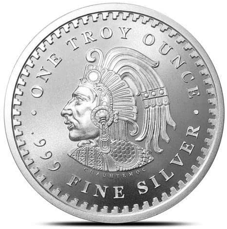 KAQ 1 oz .999 Aztec Calendar Stone, Eagle Warrior Emperor of Tenochtitlan New