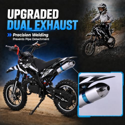 Image of DEETAGO 50cc Dirt Bike for Kids 5-13, 2-Stroke Gas Kids Dirt Bike