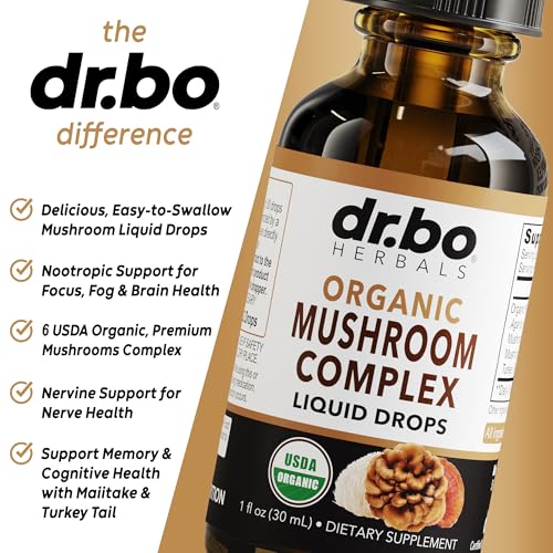 Organic Lions Mane Mushroom Complex - Mushroom Supplement Liquid Drops Tincture for Focus, Fog, Brain Health Supplements - Vegan, Herbal Organic Lion's Mane Mushrooms, Reishi, Turkey Tail Extract 1oz - Image 5