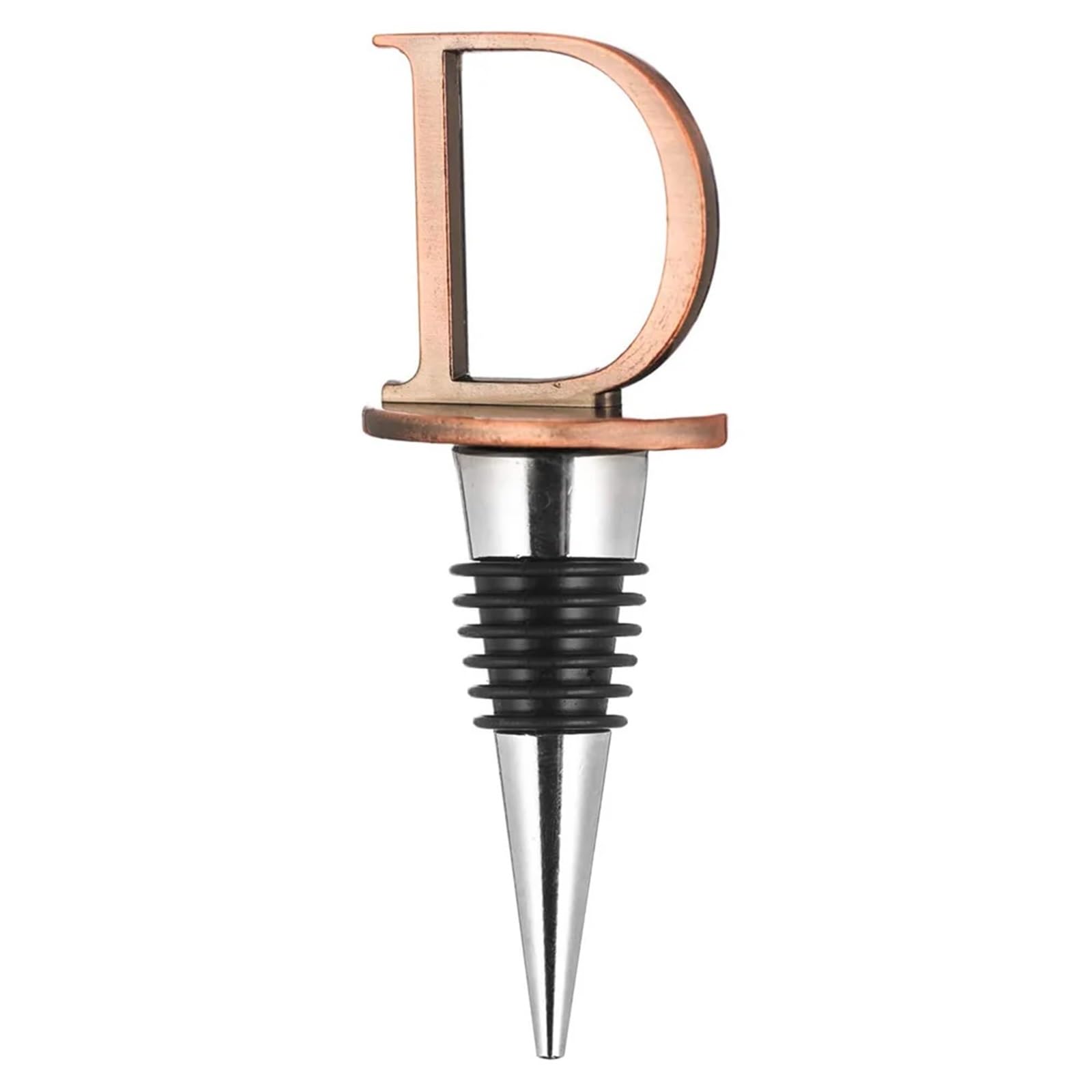 WLTYSM Wine Bottle Stoppers Reusable Wine Bottle Stoppers Stainless Steel Letter Beverage Silicone Material Decorative Wine Stoppers Funny Gift (Color : D)