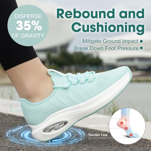 Image of Wide Toe Box Shoes Women Extra Wide Width Sneakers Air Cushion Road Running Shoes Ultra Light Tennis Gym Workout Training Shoes Breathable Walking Shoes with Arch Support