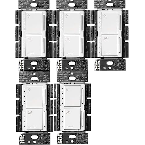 Lutron Maestro fan control and dimmer (MACL-LFQ-WH) 5-pack