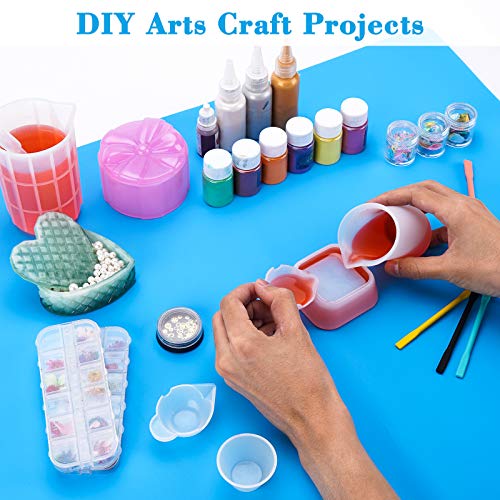 27.6 x 19.7 inches Oversize Silicone Mats, Gartful Nonstick Silicone Craft Sheets for Resin Molds, Multipurpose Countertop Mats for Epoxy Resin, Glitter Slime, Paint, Blue - Thumbnail 3