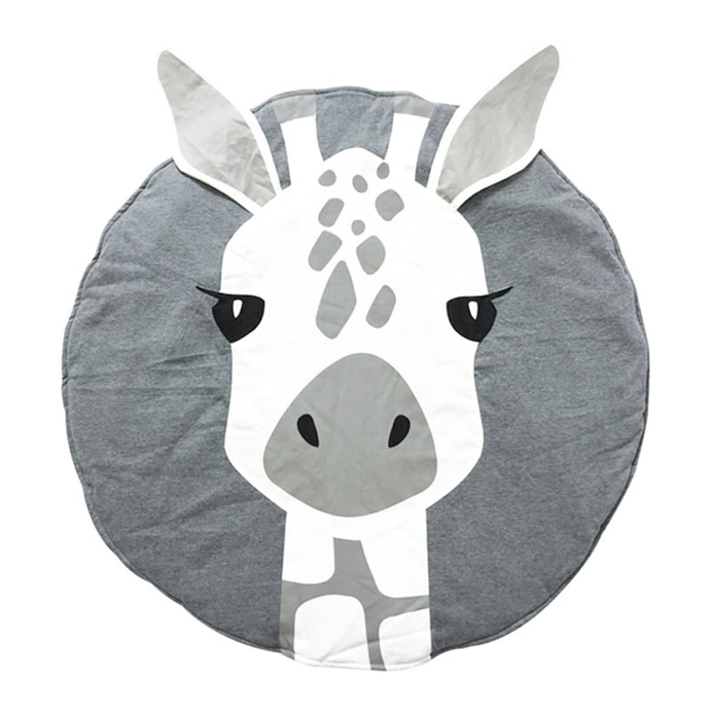 Nukinp Newborn Crawling Carpet Infant Round Playmat Cartoon Round Play Rugs 3-Dimensional for Children Room Decoration Blanket Giraffe