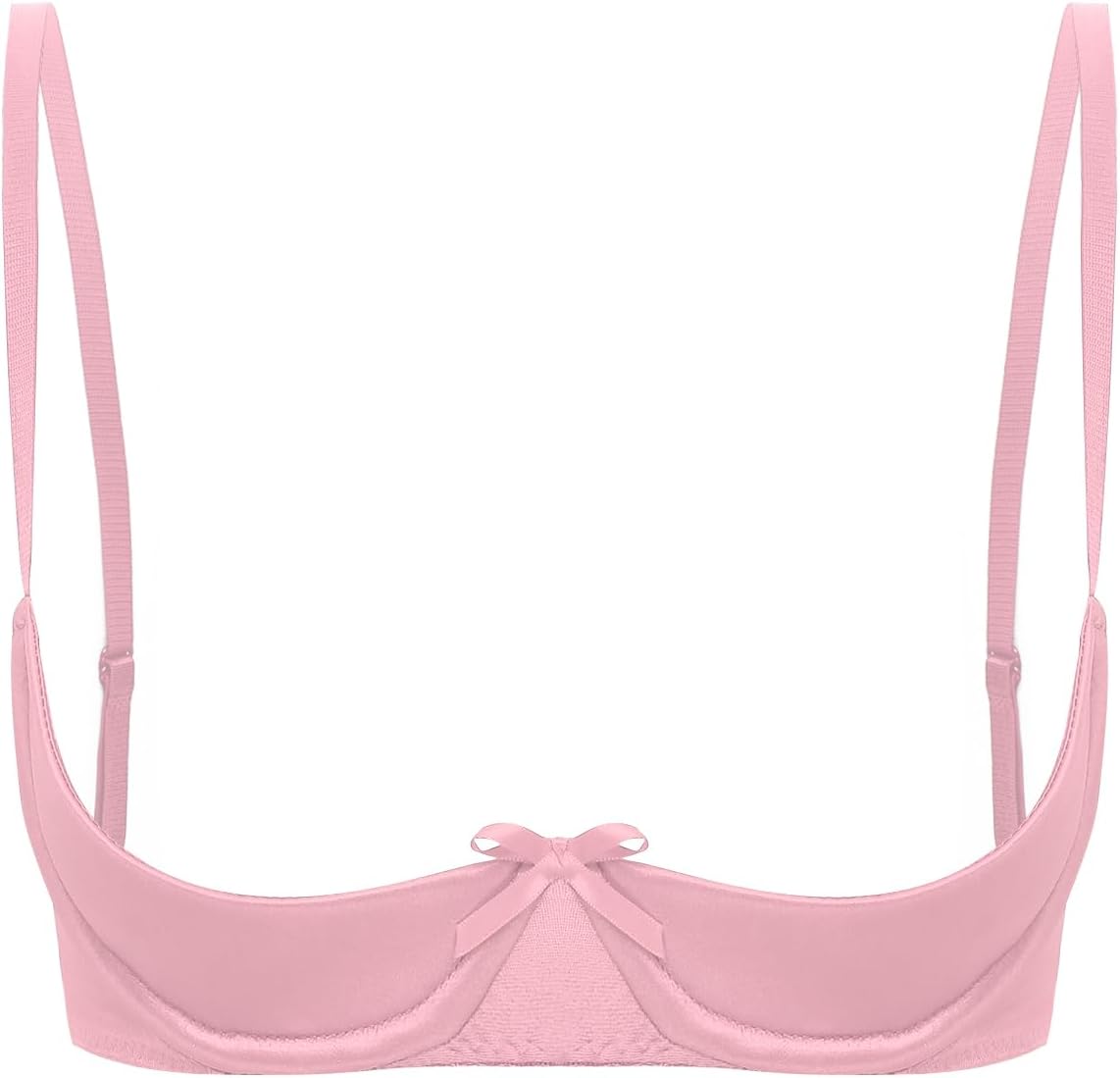 Women's Sexy 1/4 Cups Push Up Underwired Shelf Bra Unlined See Through Bralette Lingerie