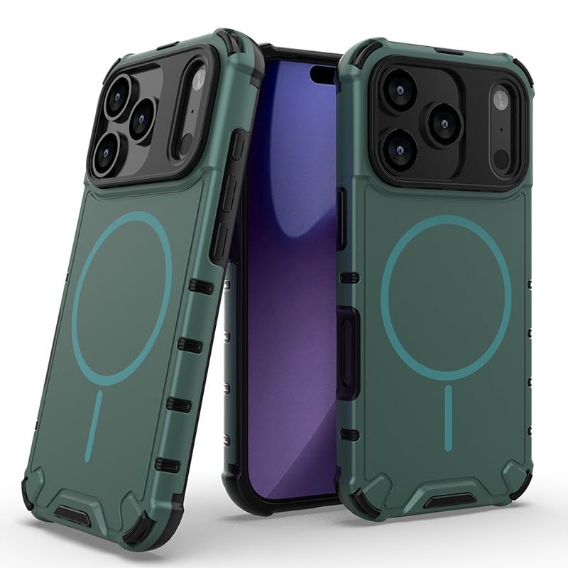 Coque iPhone 15 Pro verte silicone rigide et magnétique