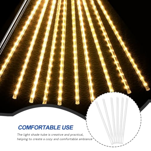 Image of Yardwe 20Pcs Transparent Plastic Meteor Shower Light Tubes, Waterproof Replacement Tubes for Outdoor Led Meteor Lights, 7.87X0.47 Inch