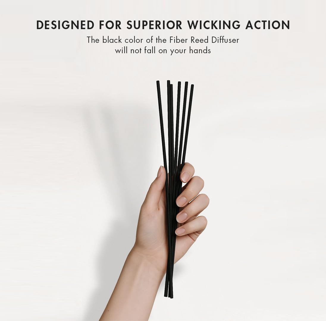 6 Pack Reed Diffuser Sticks, 7.5 in x 3.5 mm Thick Diffuser Reeds Sticks, Black Reed Diffuser Sticks Perfect for Your Diffuser Oil Fragrance Refill