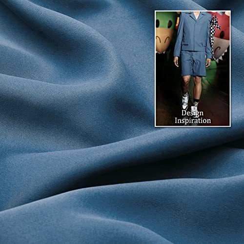 DUALIFE Midnight Blue Curtains 63 Inch Length for Boys Kids Room 2 Panel, Grommet Boho Curtains for Bedroom, Dark Denim Blue, 52 by 63 Inch - Image 6