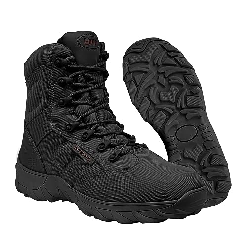 Wolf Work Boot | Insulated Waterproof Canvas | Oil Resistant | Non-Slip Rubber Sole | Padded Ergonomic Collar