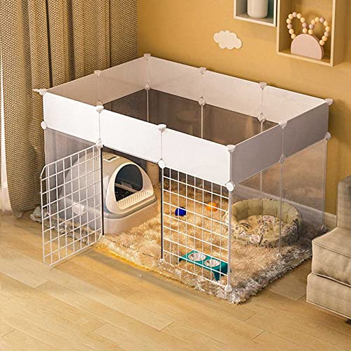 犬用クレート 小型犬用 屋内ペットベビーサークル 小動物ケージ DIY 金属ワイヤー犬小屋 屋内/屋外使用 - 大きな運動場所 1-3Cに最適(111x75x65cm)