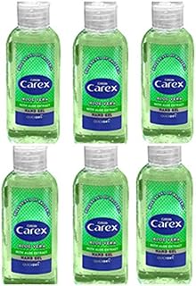 6x Cussons CAREX ALOE VERA Refreshing HAND GEL Antibacterial 50ml Pocket Size