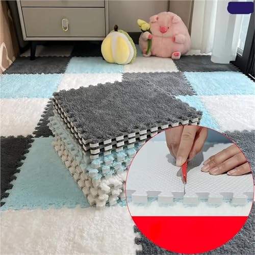 Tapis puzzle mousse sol froid solution dalles peluche moelleuses - 5