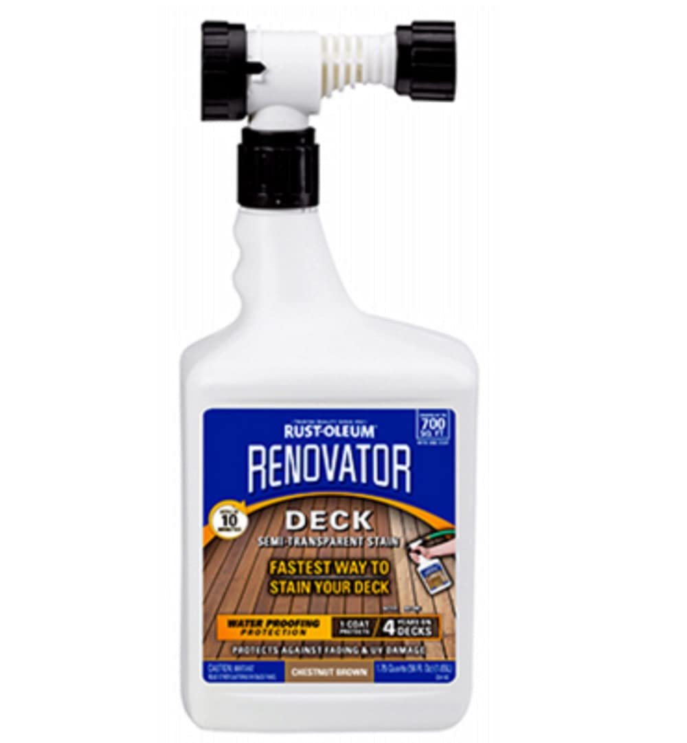 Renovator Deck Stain, Semi-Transparent, Hose Mount, Chestnut Brown, 56-oz.
