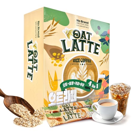COELO Oat Latte Coffee Mix 19g x 15 Pack (Total 10oz) | Korean Style 4-in-1 Instant Coffee Packets | Creamy Milk Sweet Flavor Treats On-the-Go Camping Pantry Office Brewing Single Serve Easy Cut 커피