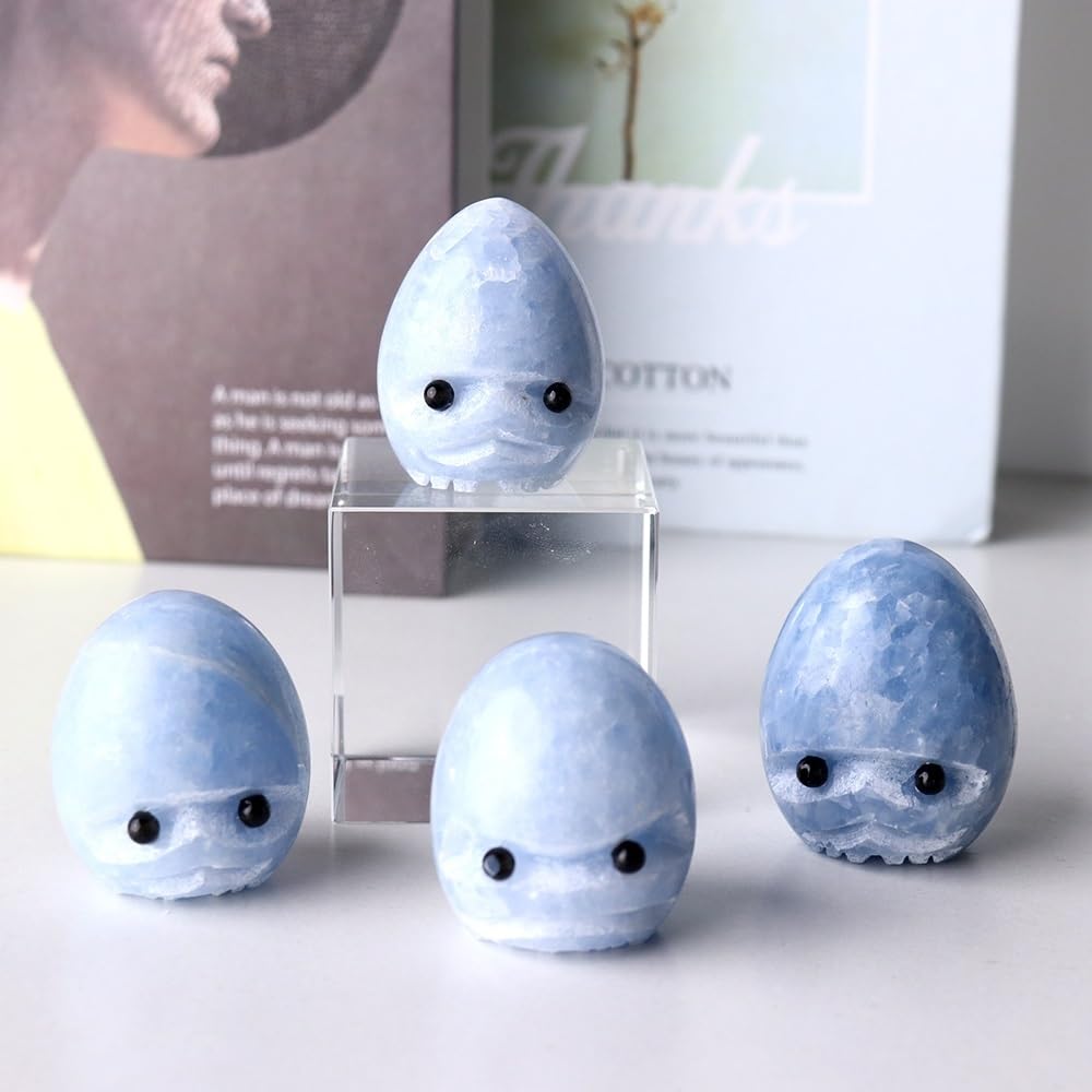 セレスタイト卵形の置き物 天然石セレスタイトの卵形 置物NO.100411