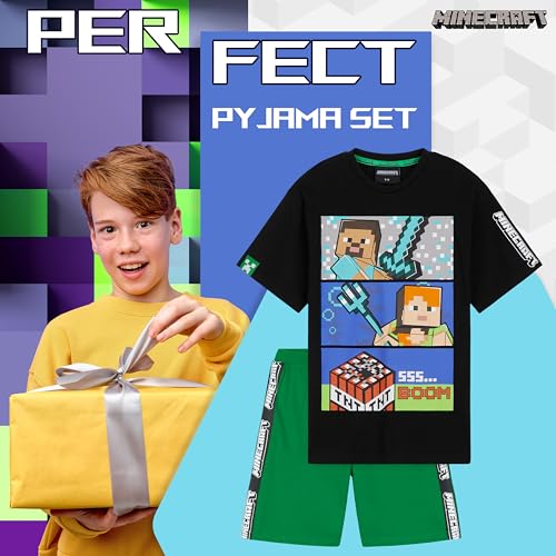 Minecraft Boys Short Pyjamas Set, Comfy Cotton Lounge Wear - Gifts for Gamers3