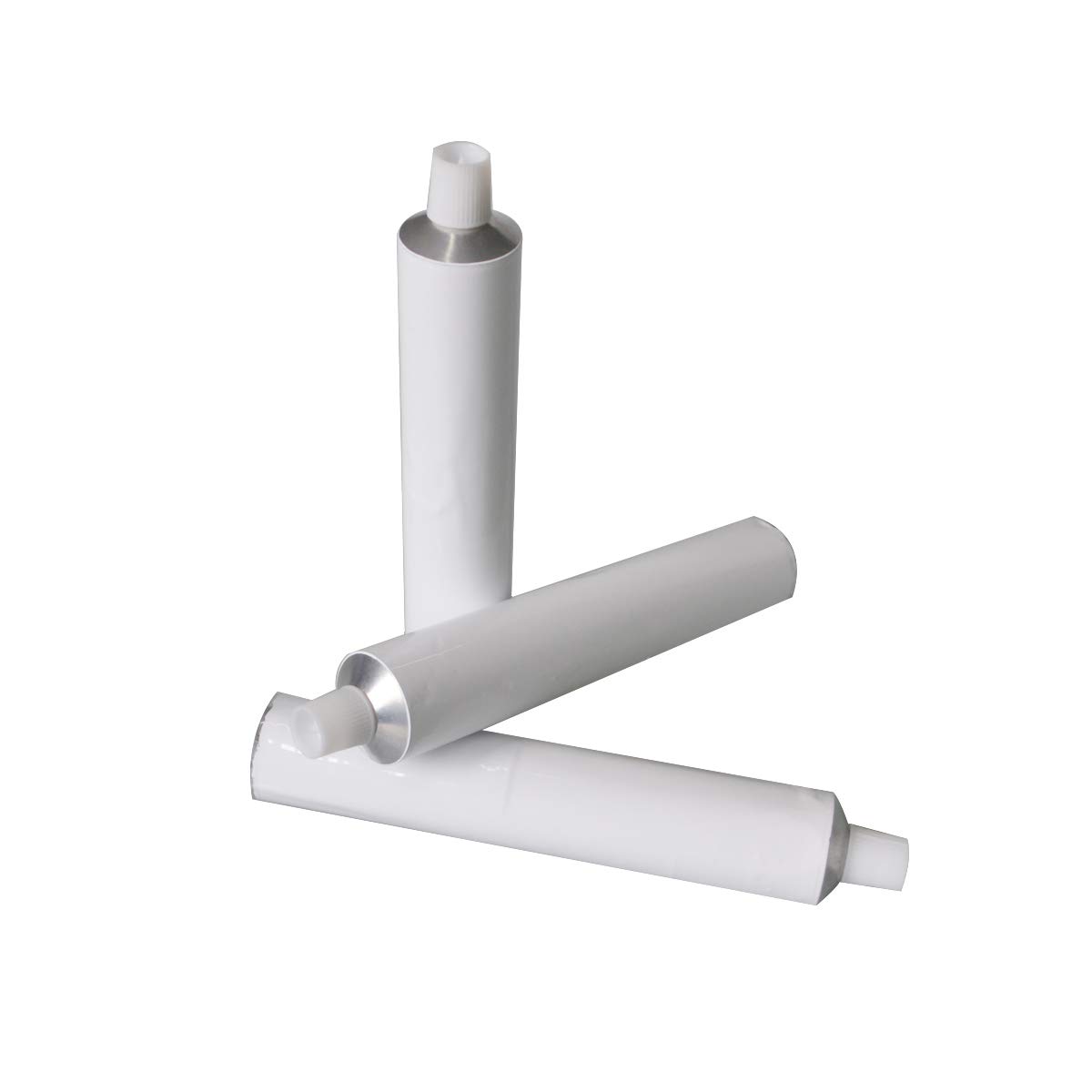 200 szt. 50 ml białe aluminium puste rurki do pasty do zębów kosmetyki butelki do wielokrotnego napełniania z nasadką igłową nieuszczelnione hurt