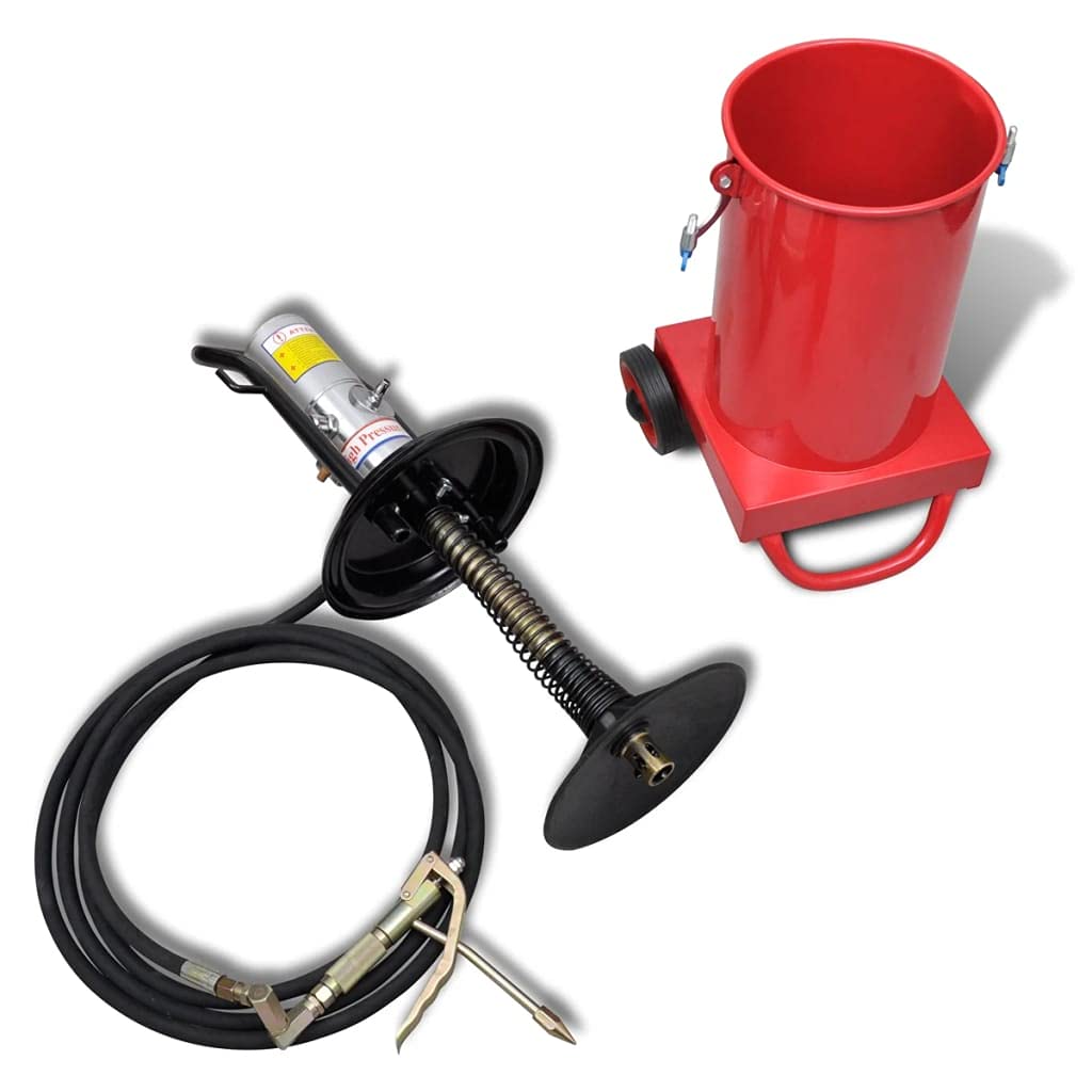 Generic Inyector de Grasa Neumático de 12 Litros, Herramienta de Lubricación para Automóviles, Barcos, Ingeniería y Talleres, Fácil de Manejar con Ruedas Giratorias, Alta Presión, bajo