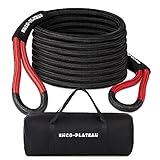 AlltoAuto ENCO-Plateau 7/8' x 30' Kinetic Recovery & Tow Rope, Black & Red (25,000lbs), Great for Your Car, Pick Up Truck, SUV, ATV, UTV
