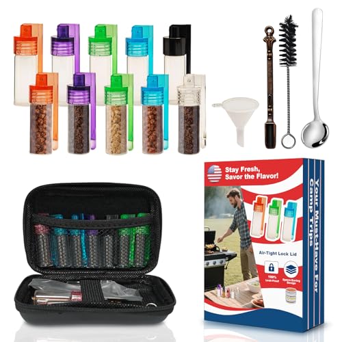 Peuesty Portable spice vials spoon Mini Kitchen Spice Set