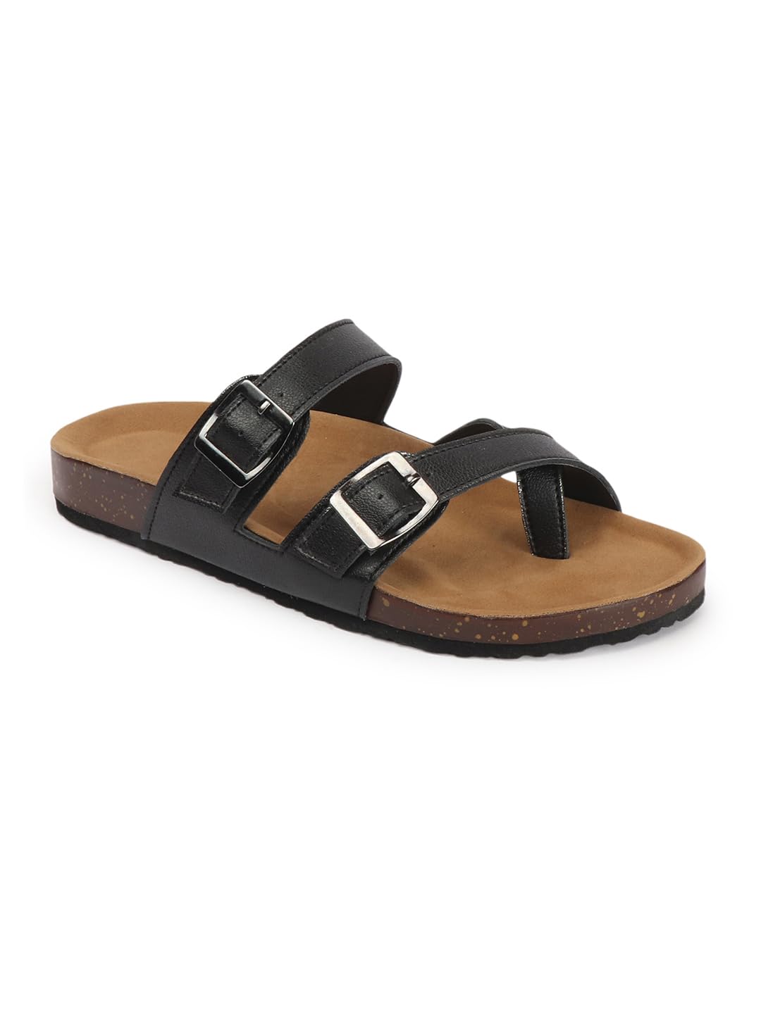 Women Flats Sandals Double Strap Buckle Design Lightweight Casual Comfortable Daily Wear Slippers-image-23