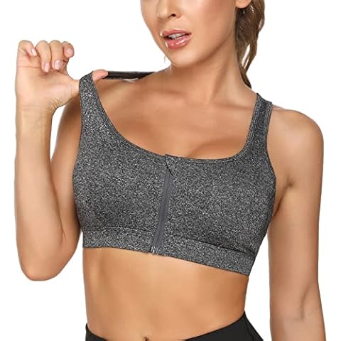 seryero Sujetador Deportivo Mujer Alto Impacto con Cremallera Frontal Cover