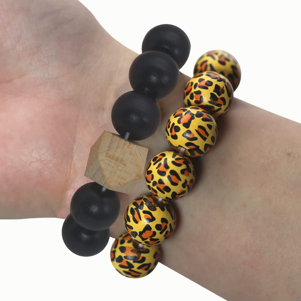 100 Stück Halloween-Holzperlen – Schwarz-weiße Skelett-Perlen 16 Mm Für DIY & Deko