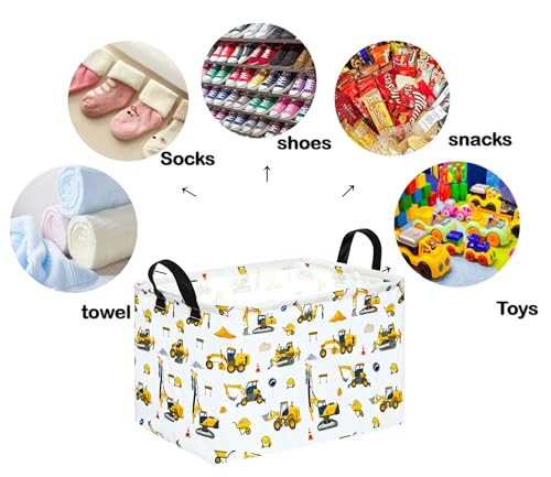 Image of Rectangle Gift Storage Basket Home Shelf Storage Basket Organizer Box Clothes Laundry Hamper Nursery Basket Laundry Basket with Handles (Vehicle)