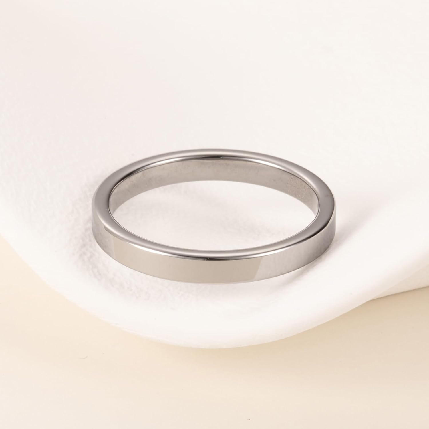 Vakki Tungsten Wedding Rings for Women Silver/Gold/Rose Gold/Black 3mm Flat Comfort Fit Stackable Band Ring, High-polished finish & Non Tarnish
