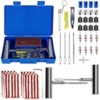 USHOP 66 PCS Reifenreparaturset,Tragbar Reifen Reparaturset Auto,Reifen Flickset Auto,Mit Reifendruckstift,für Auto,Motorrad,LKW,ATV,Traktor,Wohnmobil,SUV,Jeep