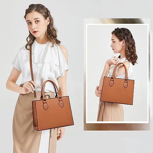 Image of CHICAROUSAL Crossbody Purses and Handbags for Women PU Leather Tote Top Handle Satchel Shoulder Bags (Brown)