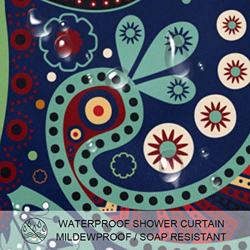 Rideau de douche imperméable et anti-éclaboussures 183x183 cm au design bohème