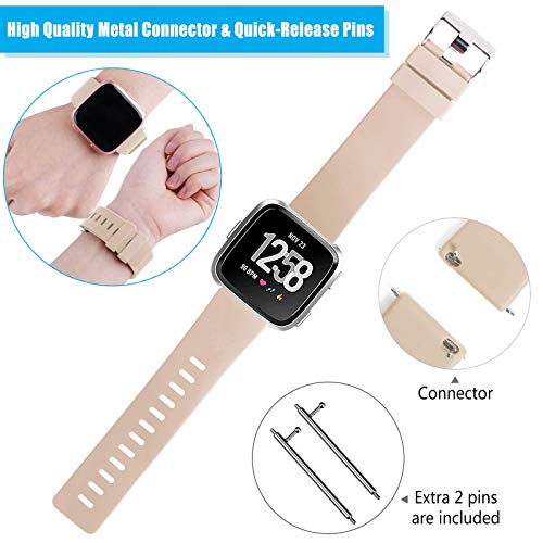 Neitooh 4 Packs Bands Compatible With Fitbit Versa/Versa 2/Fitbit Versa Lite For Women And Men, Classic Soft Silicone Sport Strap Replacement Wristband For Fitbit Versa Smart Watch #TOP4