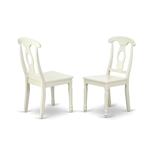 East West Furniture KEC-LWH-W Kenley Dinette Chairs - Napoleon Back