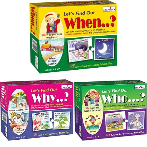 Creative Educational Aids P. Ltd. Let S Find Out When Puzzle (Multi-Color) & Let S Find Out Why (Multi-Color) & Let S Find Out Who Puzzle (Multi-Color, 54 Pieces) - Kids (B088KSLH9G) Amazon Price History, Amazon Price Tracker