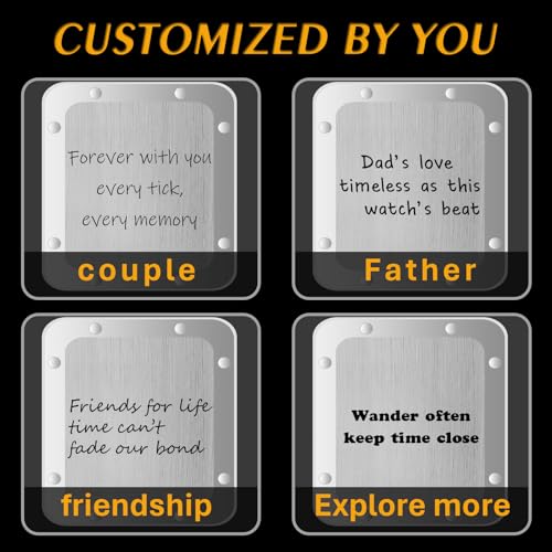 Image of Personalized Watches for Men, Custom Moissanite Watch with Hollow Design, 164 Feet Waterproof, Mechanical Movement, Metal Watch Strap, for Father's Day, Graduation Gifts, GRA Certified