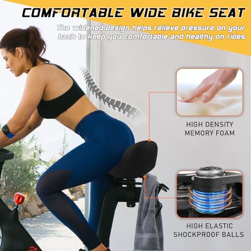Image of BUCKLOS New Noseless Bike Seat for Comfort Men&Women Extra Wide Bicycle Seat Cushion Oversized Comfortabele Foam Padded Bike Saddle for Peloton Exercise Bike Ebike Cruiser Bikes