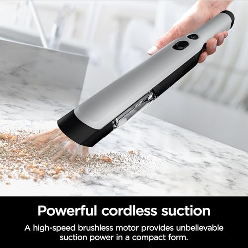 Image of Shark WANDVAC Cordless Hand Vac, Lightweight, Versatile and Portable at 1.4 lbs., Powerful Suction, Charging Dock, One-Touch Empty, NEW Furfins Tool & Crevice Tool for Pet & Home, Gray, WV201WH