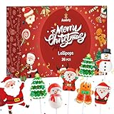 Auebriy Christmas Lollipops Suckers, 36 Count Fruit Flavored Christmas Candy Individually Wrapped Bulk with Gift Box, Snowman Candies, Holiday Themed Candy Gift Stocking Stuffers, Party Favors