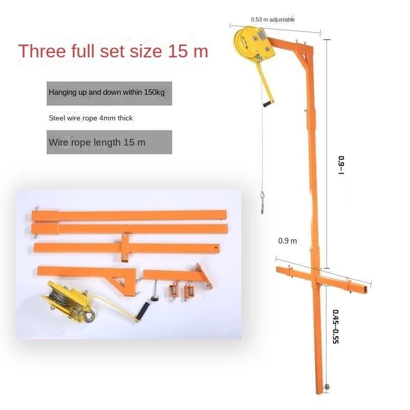 icVantA Portable Air Conditioning Outdoor Unit Hoist Tool, Self-Locking Hand Winch + Bracket, High-Altitude Installation Lift Tool (Color : Self Locking Winch 1800 lbs 10m) (3hp Shelf+15m Crane)