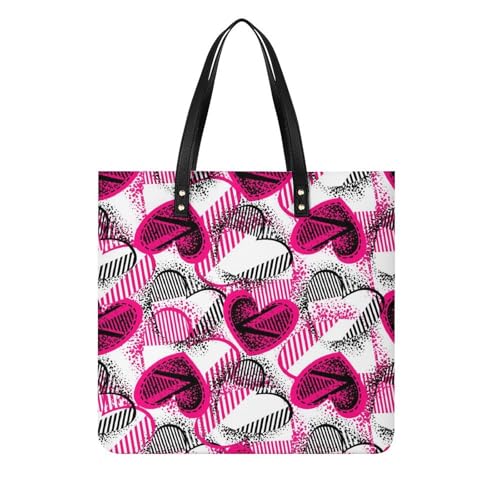 Sac à bandoulière rose grand volume 39x39cm avec anses renforcées pour femme